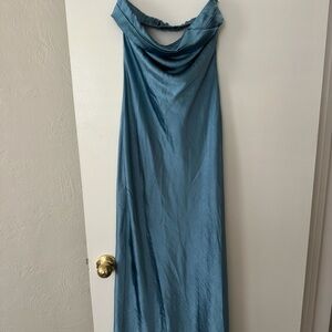 Blue Satin Dress